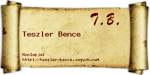 Teszler Bence névjegykártya